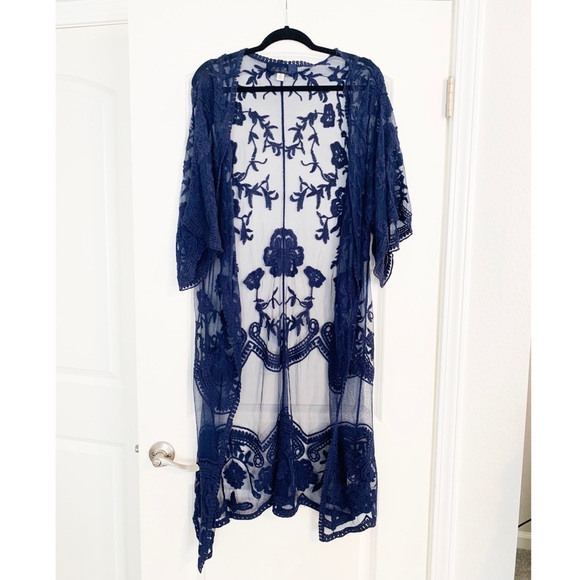 Francesca's Collections Other - Francesca’s blue lace kimono